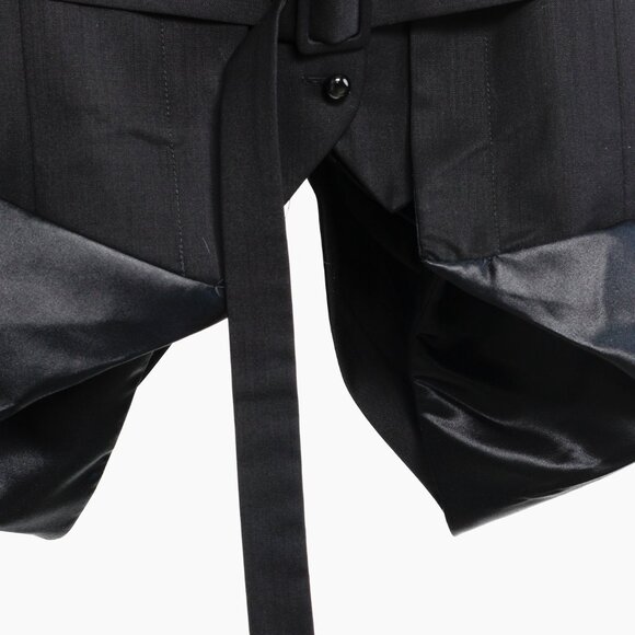 L.A.M.B. Vintage Black Wool and Satin Waistcoat Jacket - Picture 7 of 11